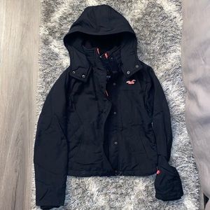 hollister navy blue all weather jacket